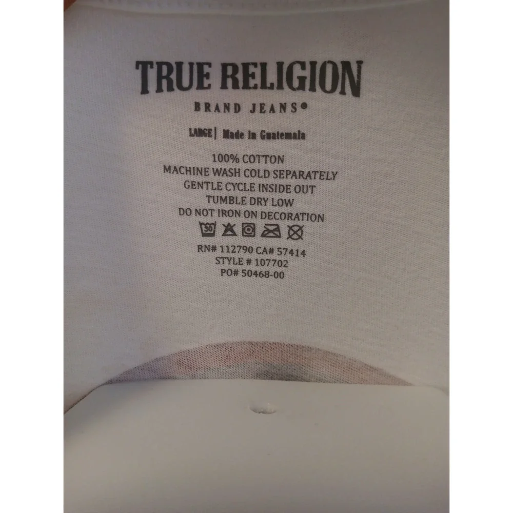 True religion BUDDHA‎ WORLD CREW TEE Size L With Embossed Felt Logo Design